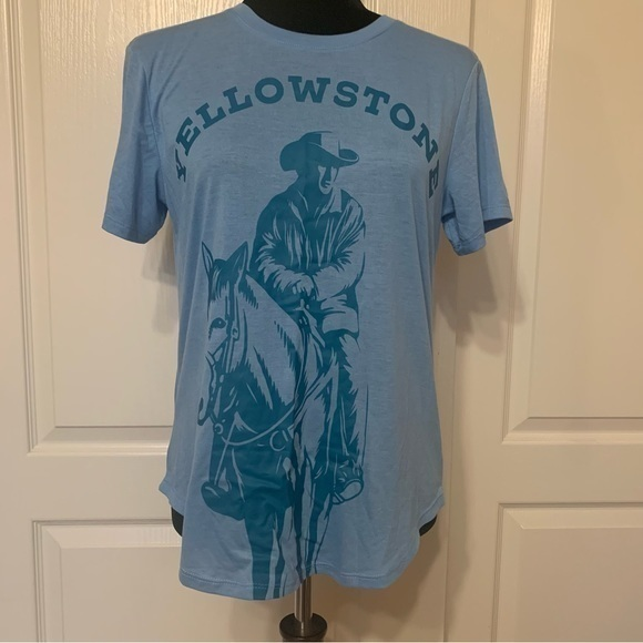 Yellowstone Paramount‎ Network Blue Round Hem Shirt Size Large - Picture 1 of 6